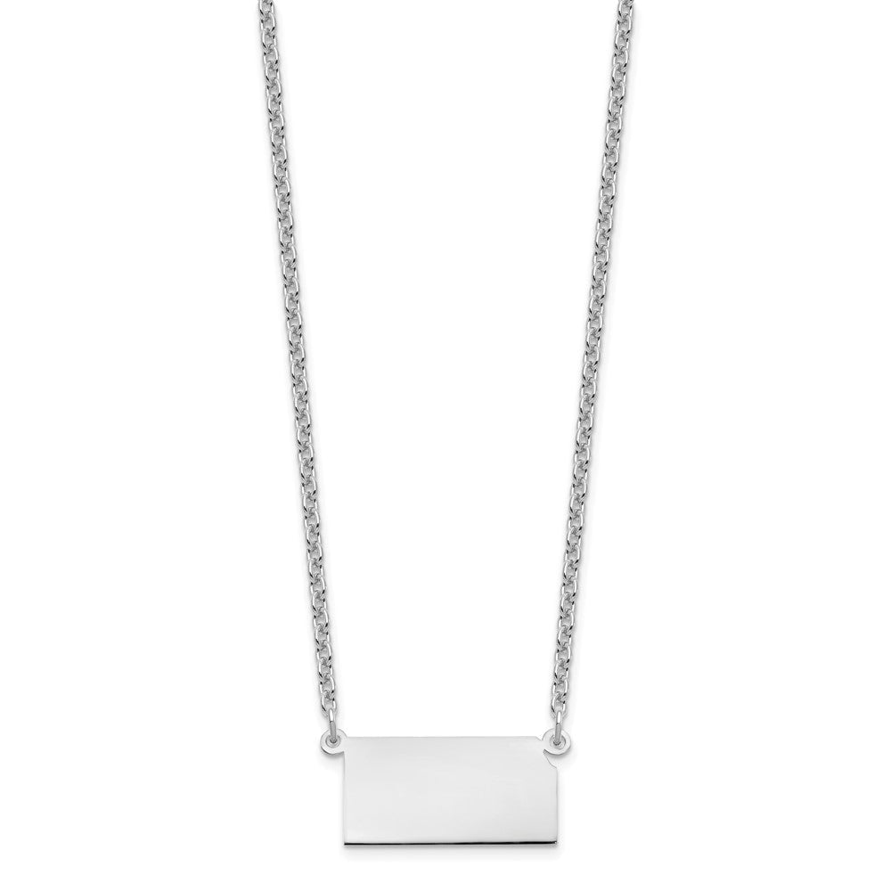 Sterling Silver/Rhodium-plated Kansas State Necklace XNA706SS-KS