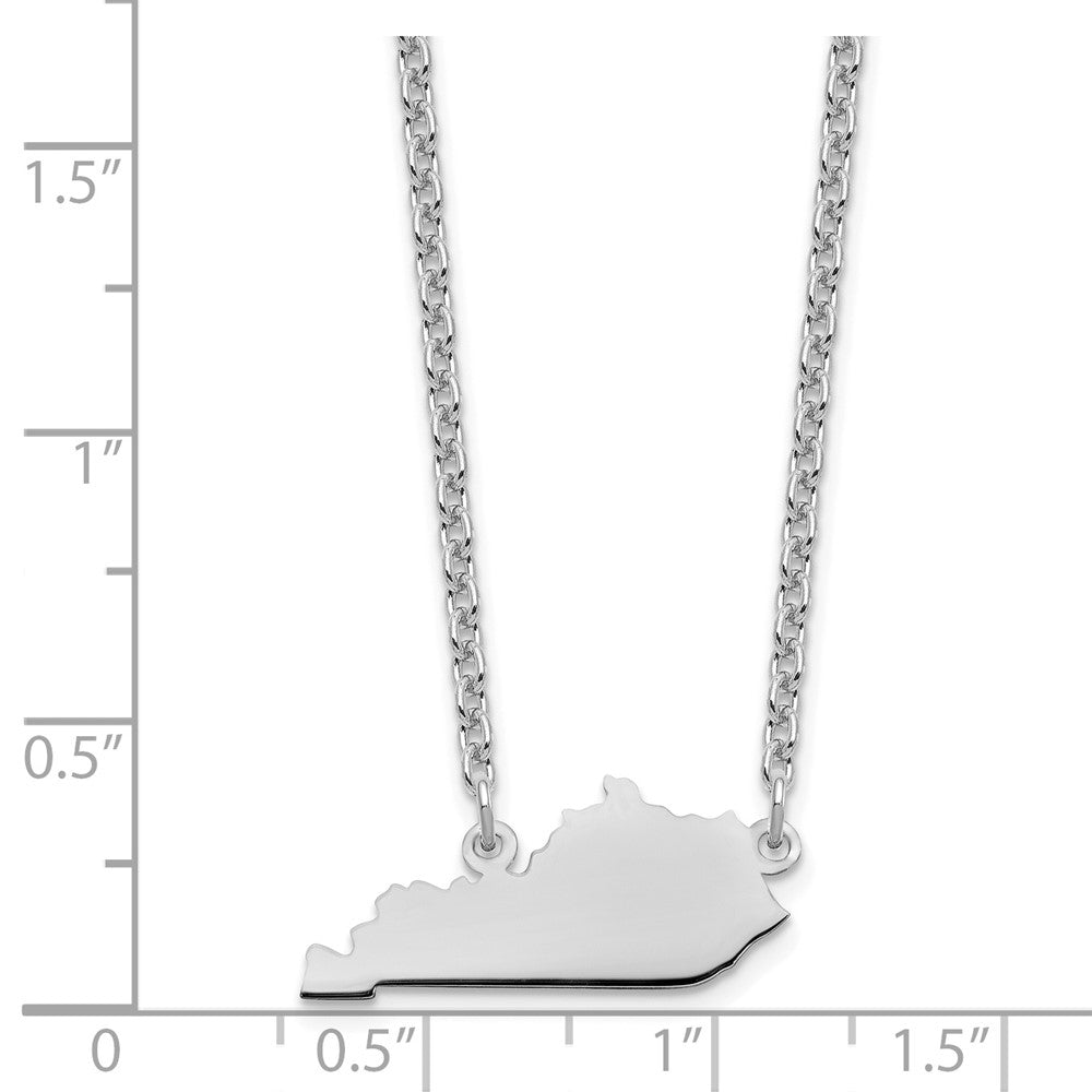 Sterling Silver/Rhodium-plated Kentucky State Necklace XNA706SS-KY