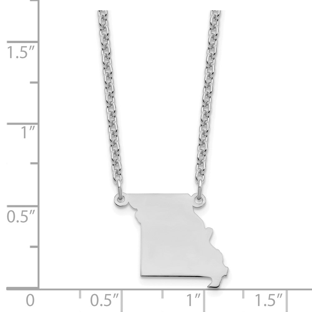 Sterling Silver/Rhodium-plated Missouri State Necklace XNA706SS-MO