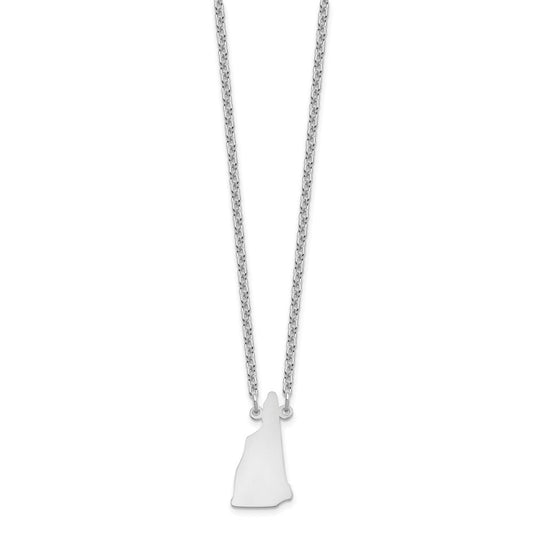 Sterling Silver/Rhodium-plated New Hampshire State Necklace XNA706SS-NH