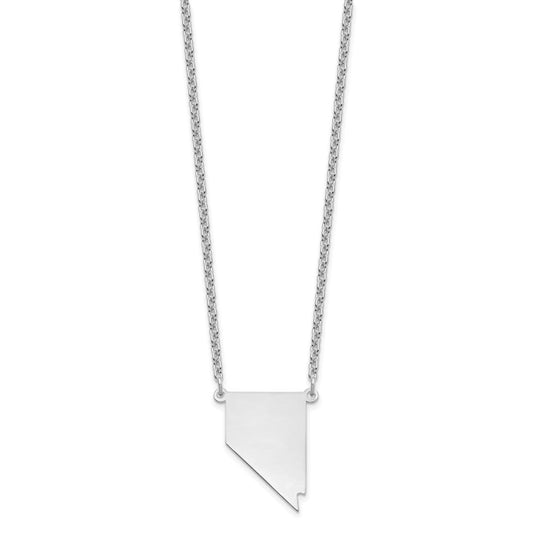 Sterling Silver/Rhodium-plated Nevada State Necklace XNA706SS-NV