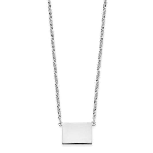 Sterling Silver/Rhodium-plated Wyoming State Necklace XNA706SS-WY