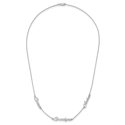 Sterling Silver/Rhodium-plated Brushed 3 Name Necklace XNA879SS
