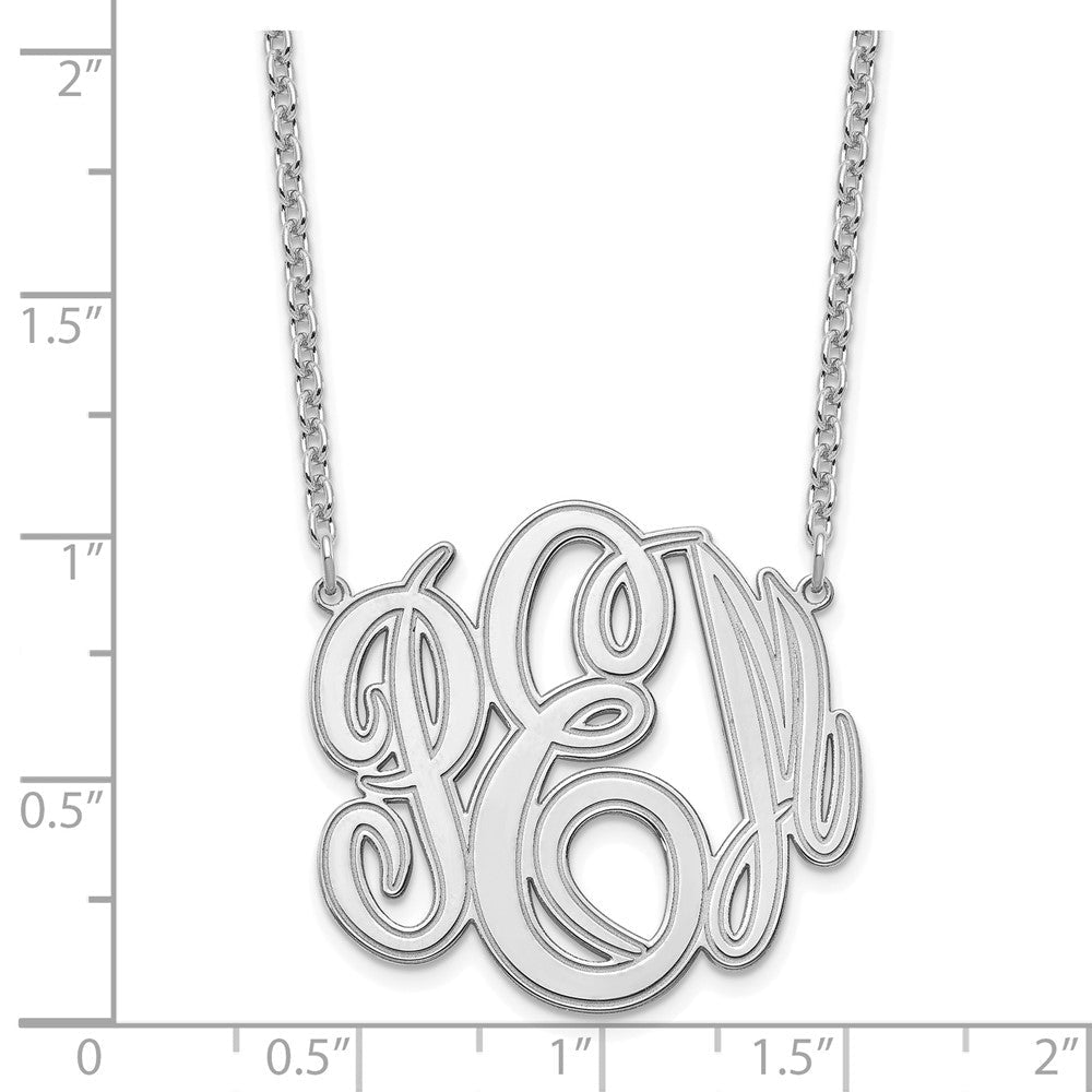 Sterling Silver/Rhodium-plated Etched Monogram Necklace XNA889SS