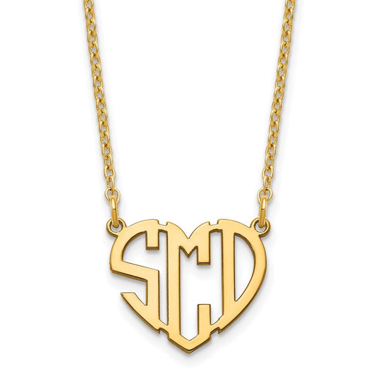 Sterling Silver/Gold-plated Heart Monogram Necklace XNA895GP