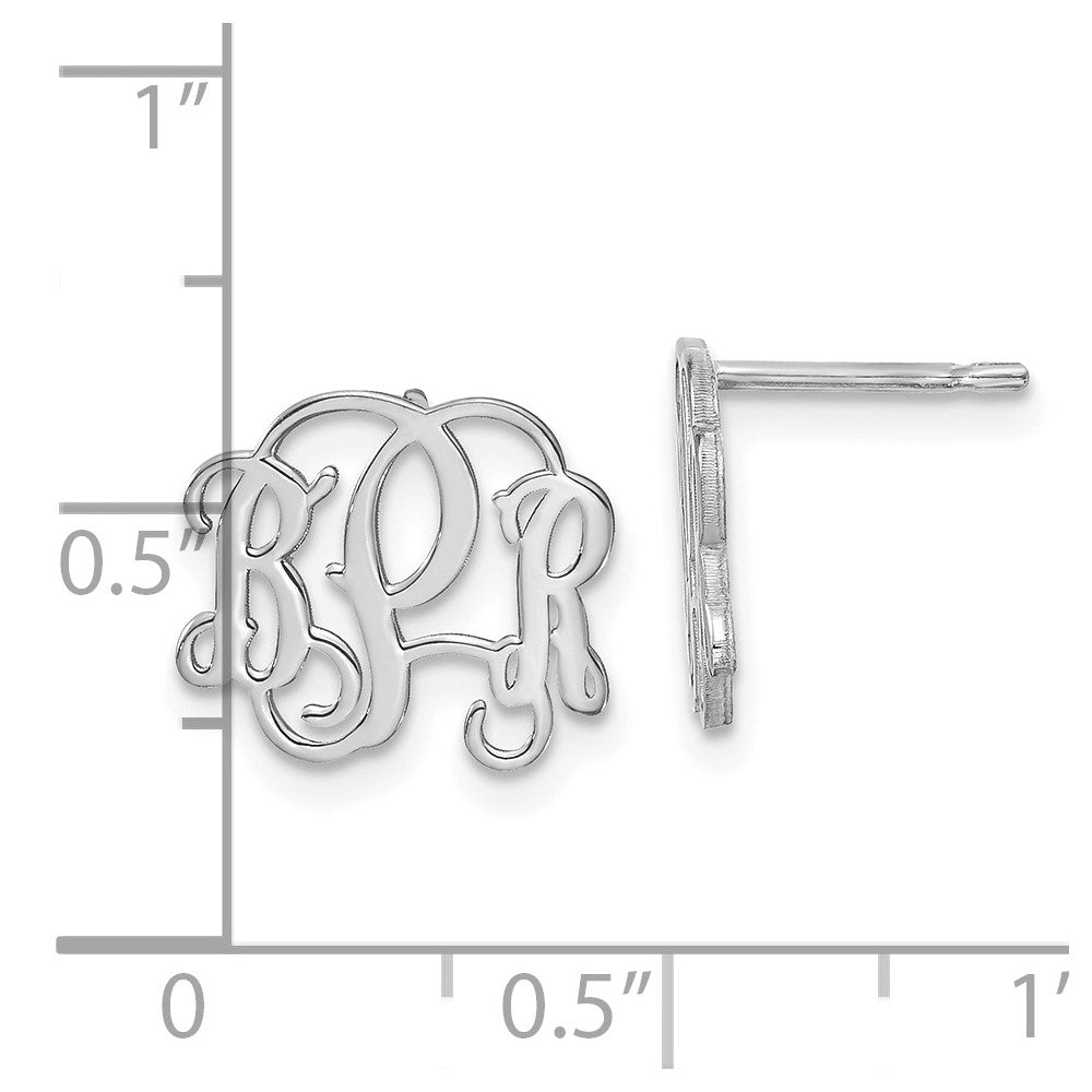 XNE23SS Sterling Silver/Rhodium-plated Monogram Post Earrings