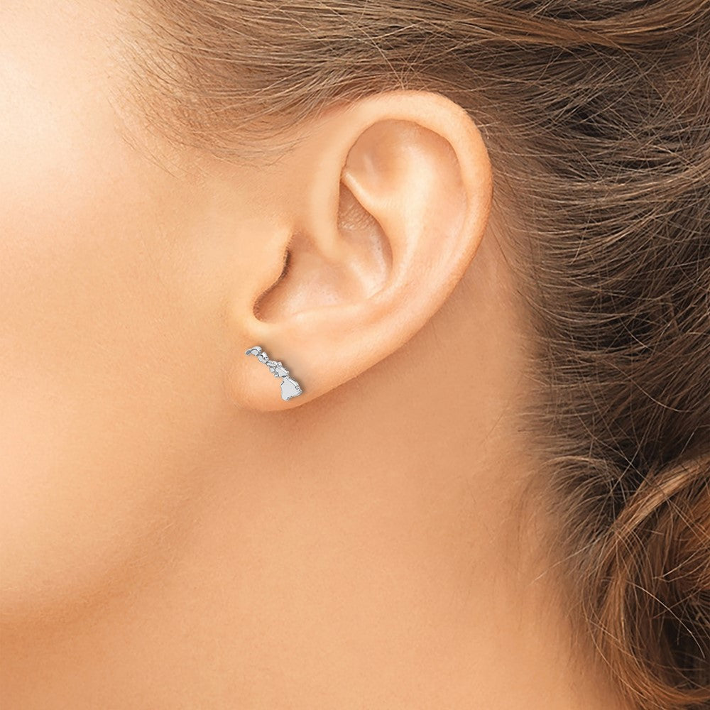 XNE50SS-HI Sterling Silver/Rhodium-plated Hawaii State Earrings