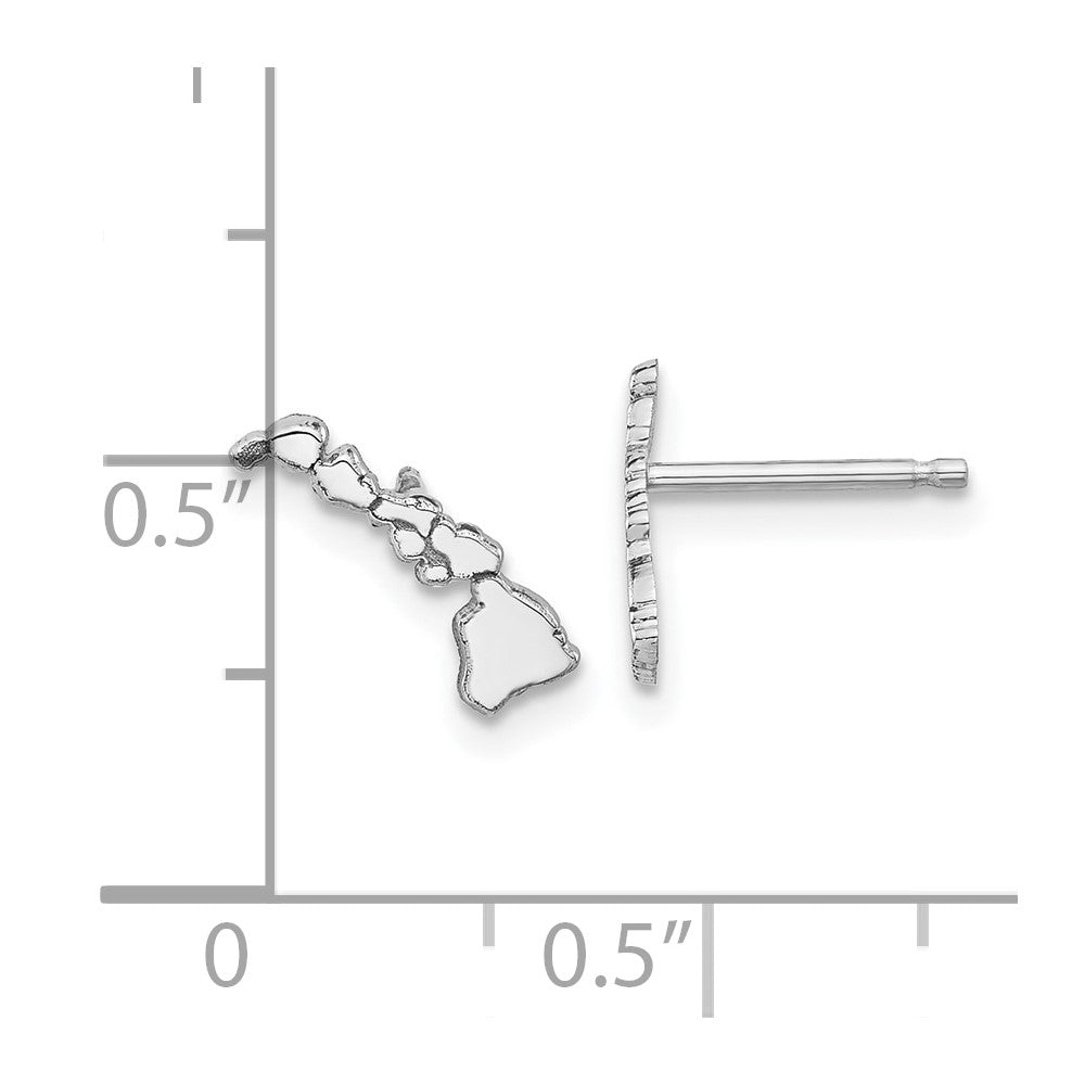 XNE50SS-HI Sterling Silver/Rhodium-plated Hawaii State Earrings