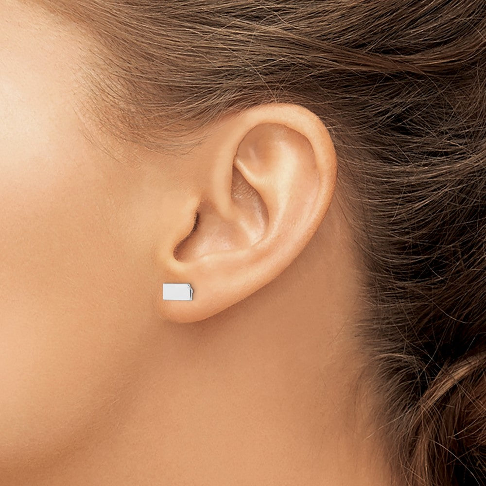 XNE50SS-KS Sterling Silver/Rhodium-plated Kansas State Earrings