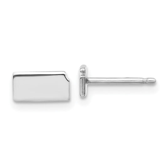 XNE50SS-KS Sterling Silver/Rhodium-plated Kansas State Earrings
