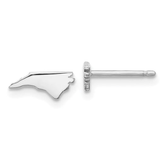XNE50SS-NC Sterling Silver/Rhodium-plated North Carolina State Earrings