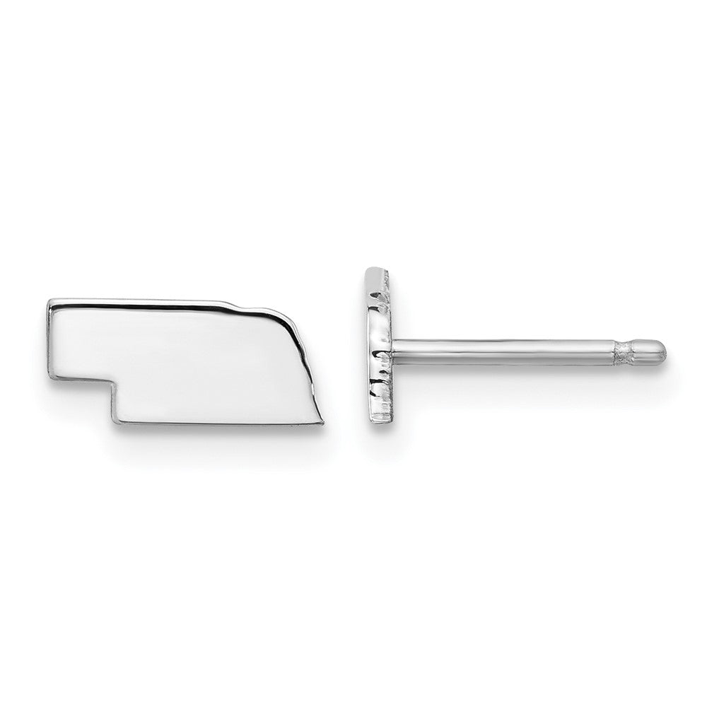 XNE50SS-NE Sterling Silver/Rhodium-plated Nebraska State Earrings