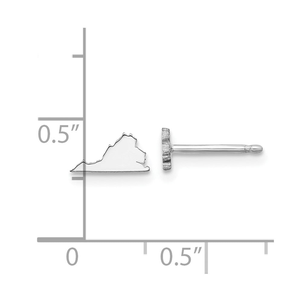 XNE50SS-VA Sterling Silver/Rhodium-plated Virginia State Earrings