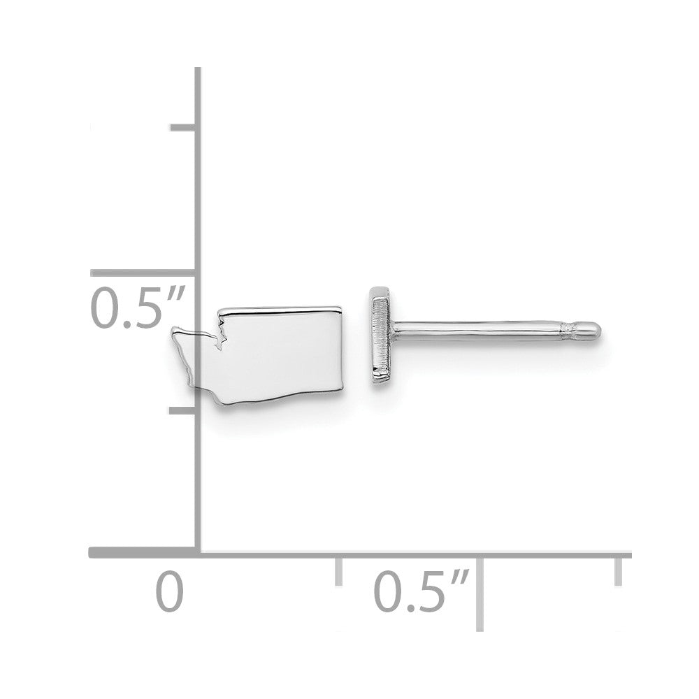 XNE50SS-WA Sterling Silver/Rhodium-plated Washington State Earrings