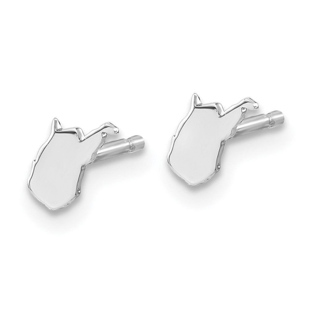 XNE50SS-WV Sterling Silver/Rhodium-plated West Virginia State Earrings