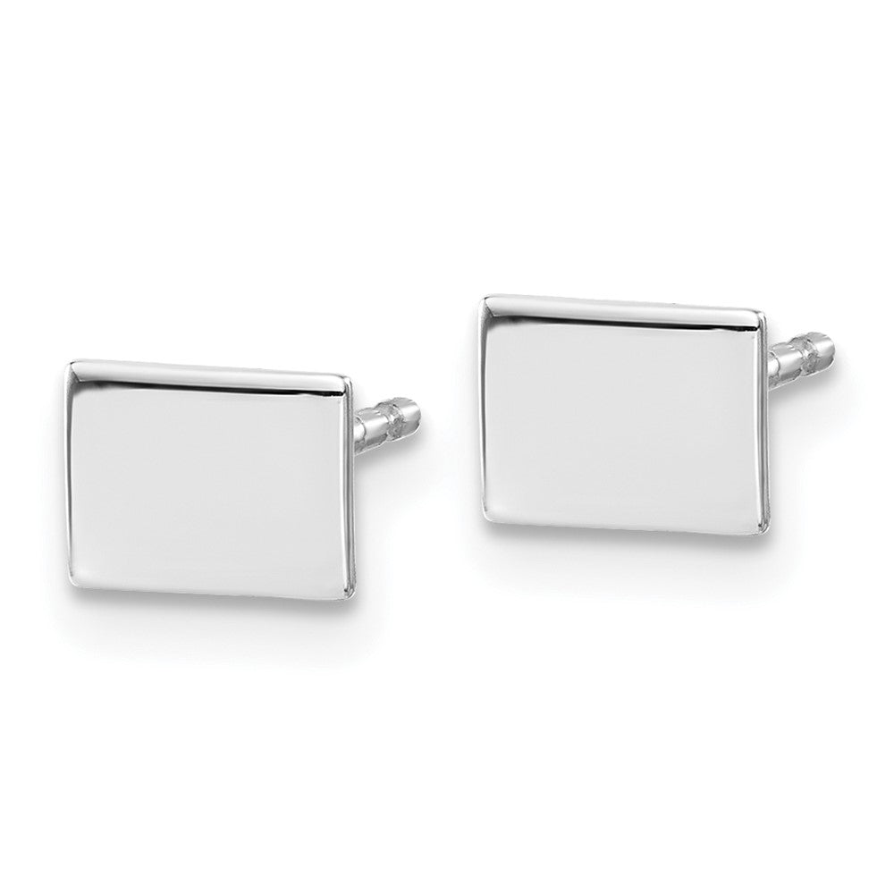 XNE50SS-WY Sterling Silver/Rhodium-plated Wyoming State Earrings
