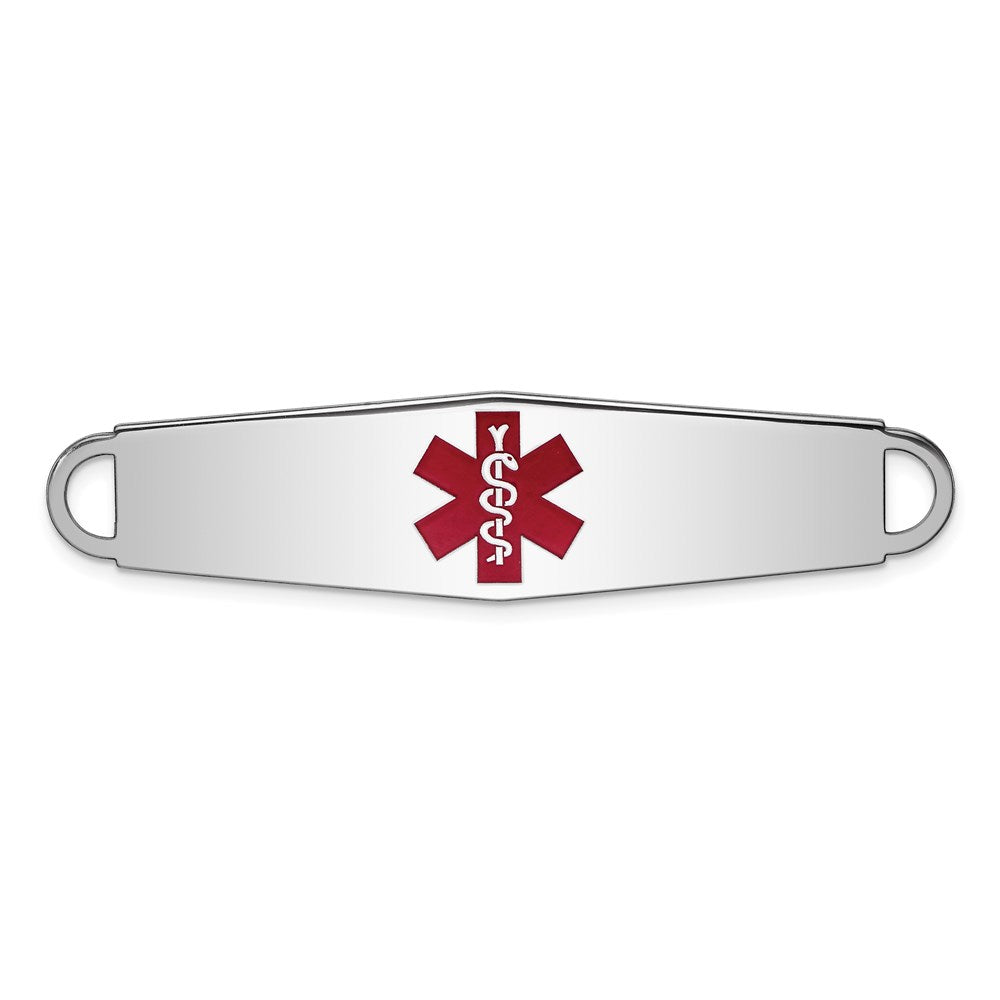 Sterling Silver Rhodium-plated Medical ID Plate XSM11