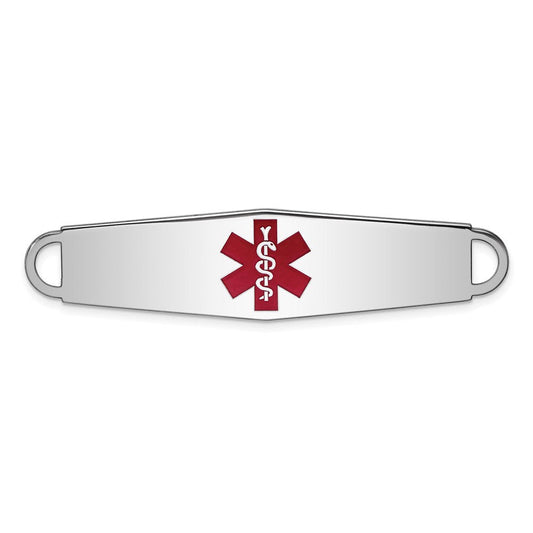 Sterling Silver Rhodium-plated Medical ID Plate XSM11