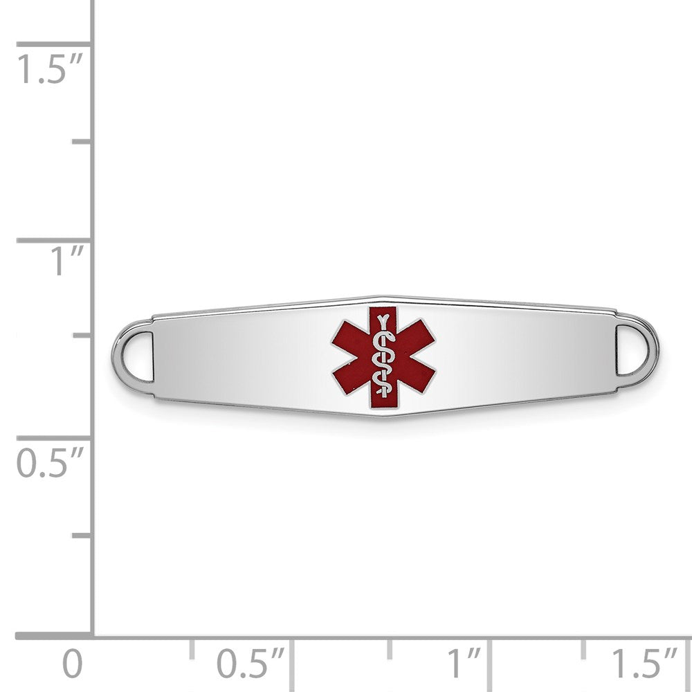 Sterling Silver Rhodium plated Medical ID Plate XSM13