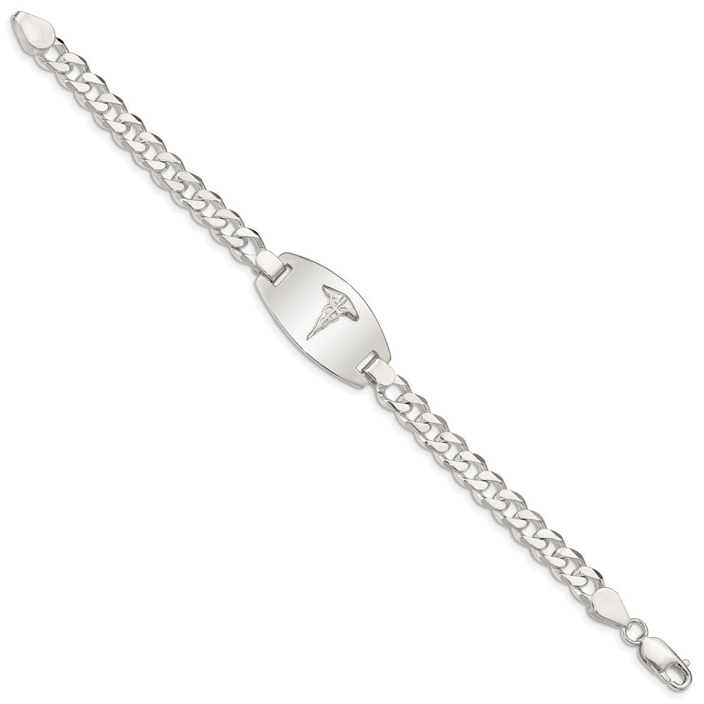 Sterling Silver Medical Jewelry Curb Link Bracelet XSM156