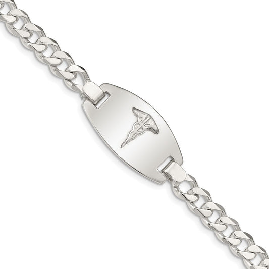 Sterling Silver Medical Jewelry Curb Link Bracelet XSM156