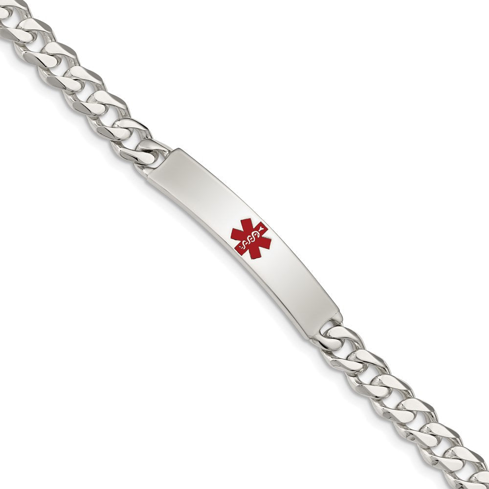 Sterling Silver Polished Medical Curb Link ID Bracelet XSM163