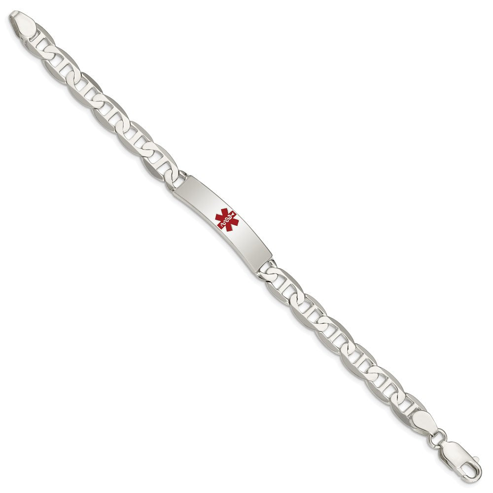 Sterling Silver Polished Medical Anchor Link ID Bracelet XSM165
