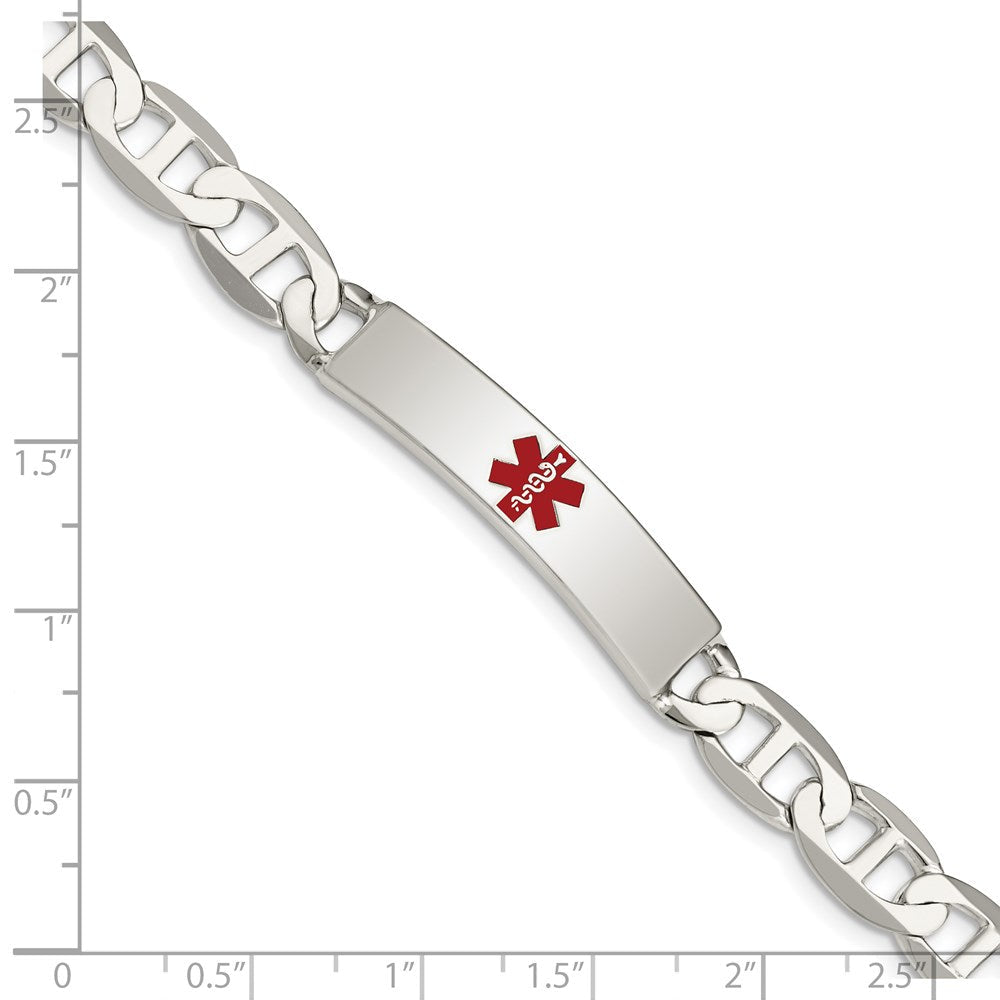 Sterling Silver Polished Medical Anchor Link ID Bracelet XSM165