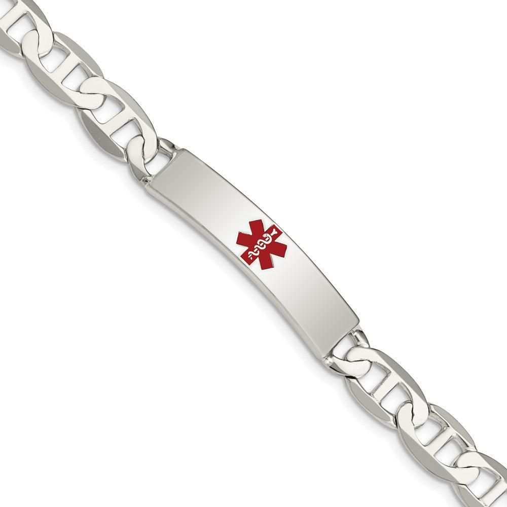 Sterling Silver Polished Medical Anchor Link ID Bracelet XSM165