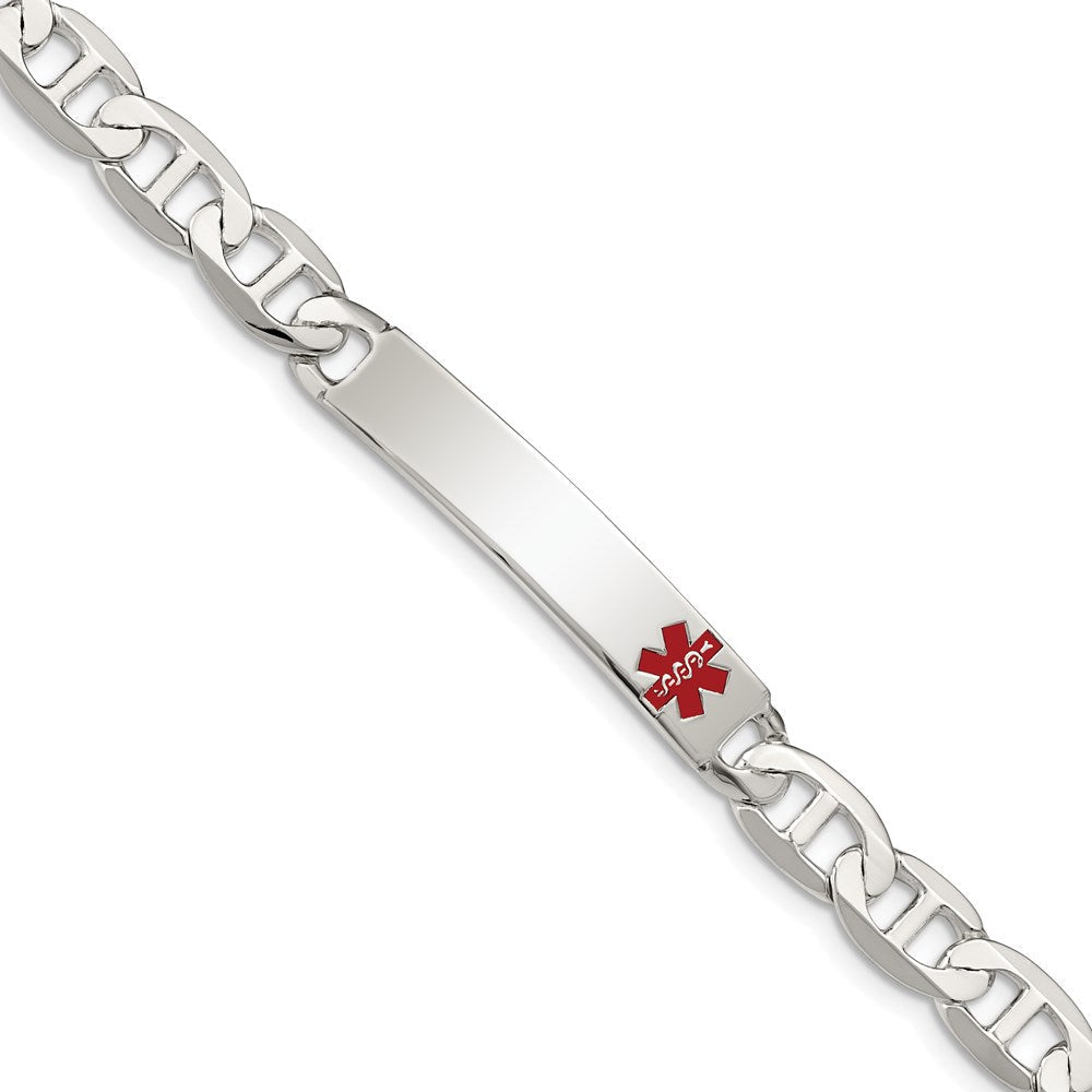 Sterling Silver Polished Medical Anchor Link ID Bracelet XSM168