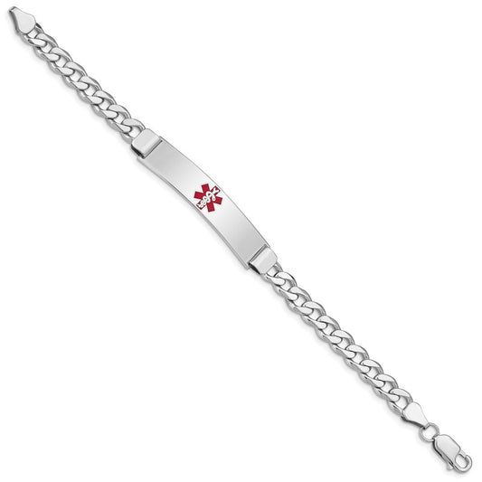 Sterling Silver Rhodium-plated Medical ID Curb Link Bracelet XSM37