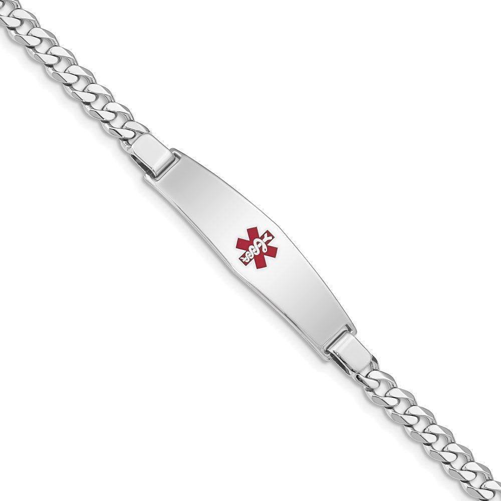 Sterling Silver Rhodium-plated Medical ID Curb Link Bracelet XSM45