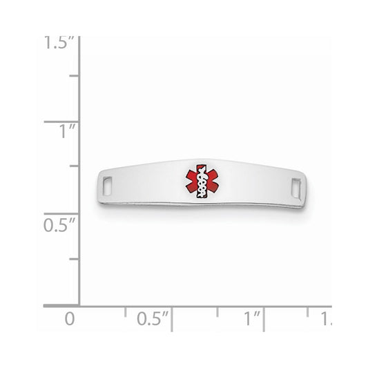 Sterling Silver Rhodium-plated Medical ID Plate XSM50