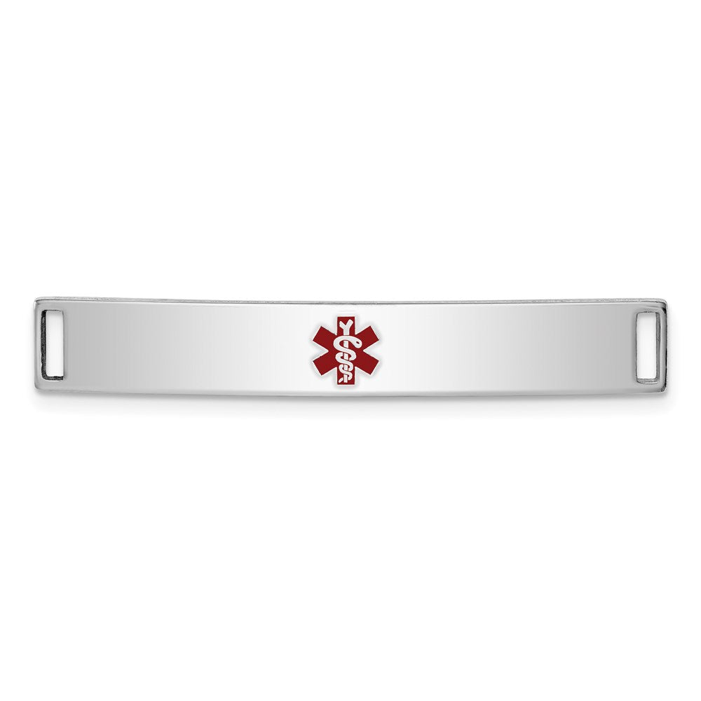 Sterling Silver Rhodium-plated Medical ID Plate XSM70