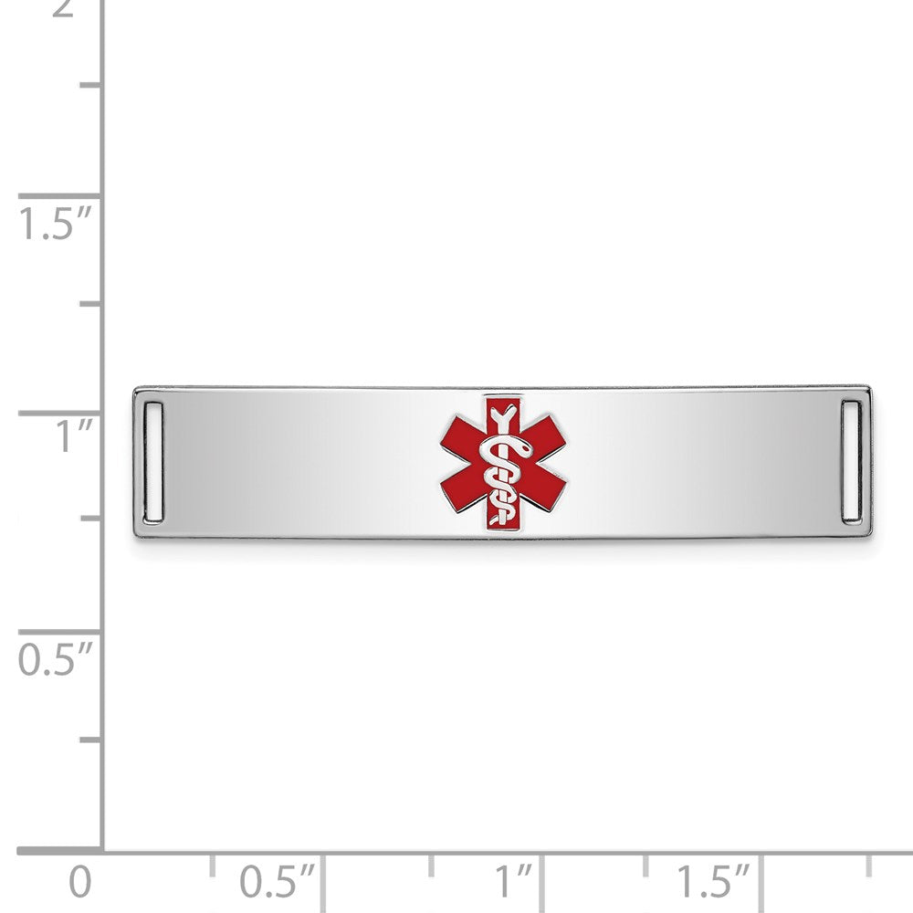 Sterling Silver Rhodium-plated Medical ID Plate XSM71