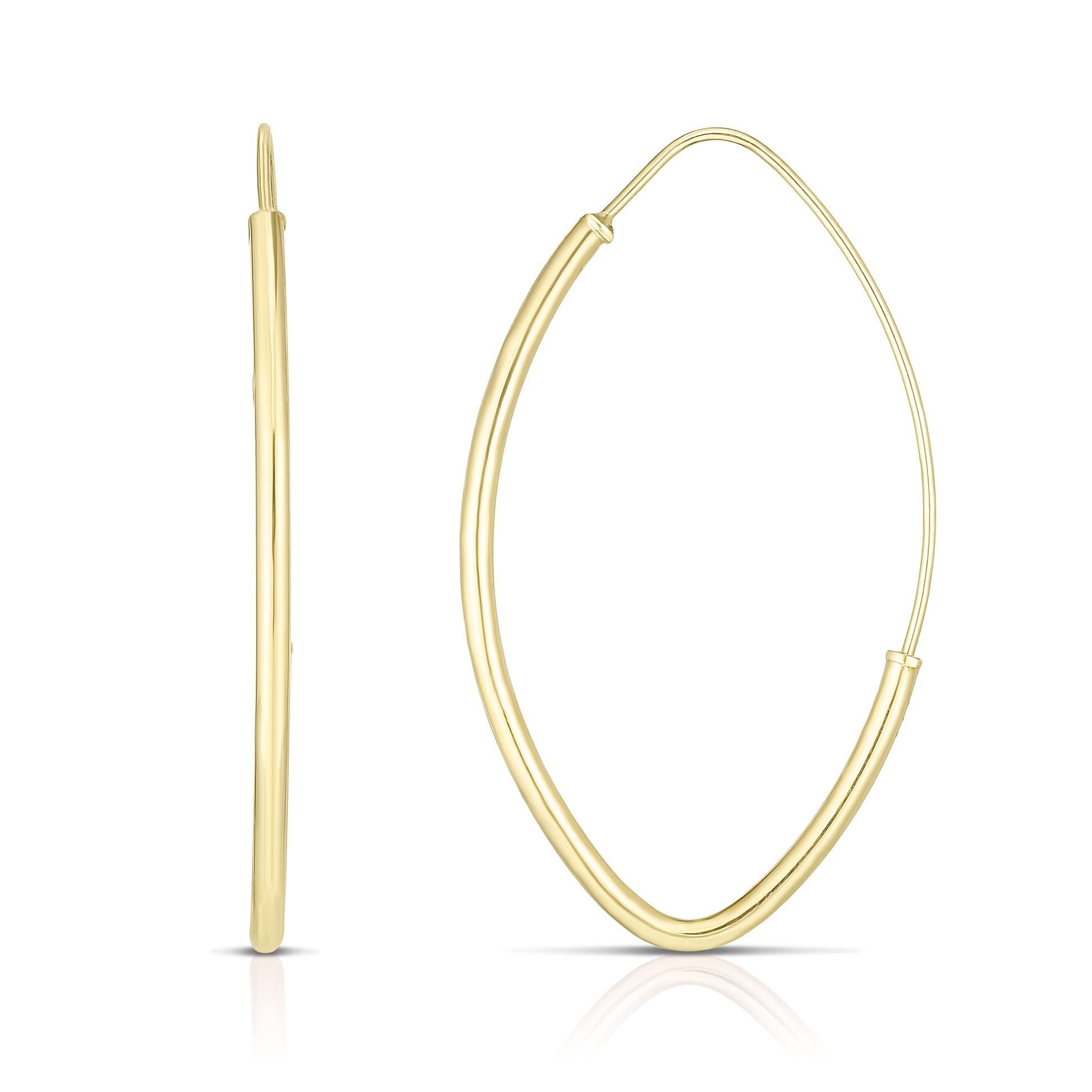 Royal Chain 14K Gold Small Polished Marquise Fashion Hoop Earring ER7140