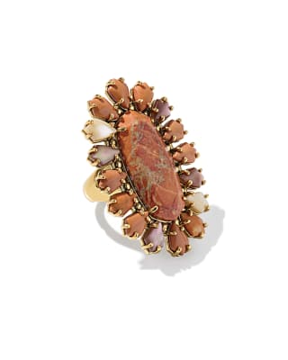 Flynn Vintage Gold Cocktail Ring 196088806945