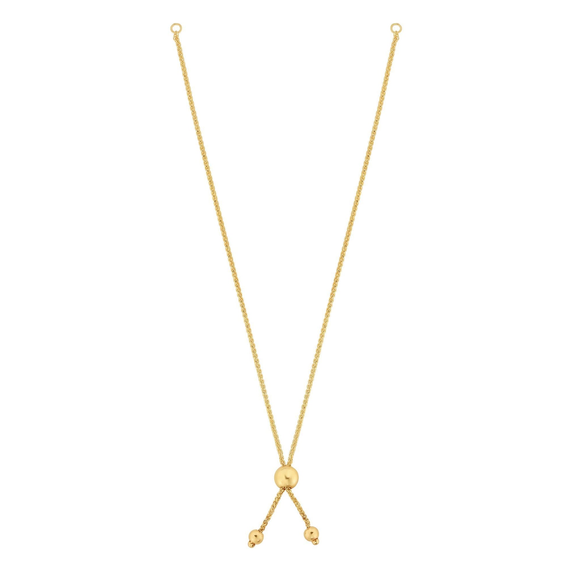 Royal Chain 10K Gold Round Wheat Chain with Ball Slide Friendship Bracelet ZBRC1096