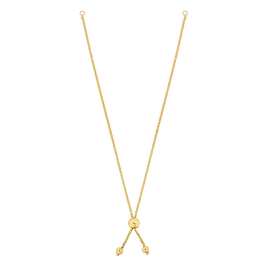 Royal Chain 10K Gold Round Wheat Chain with Ball Slide Friendship Bracelet ZBRC1096