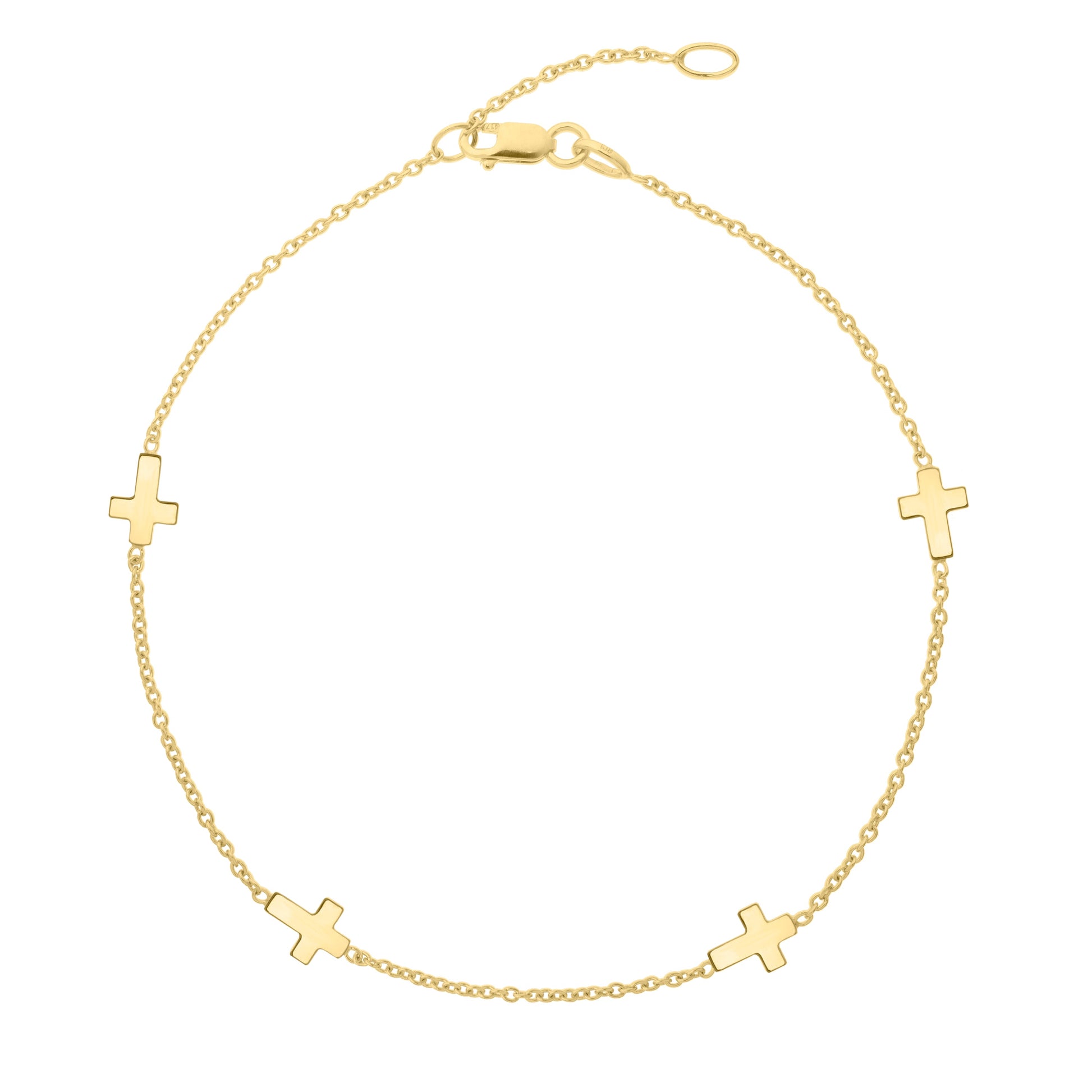 Royal Chain 10K Sideways Cross Anklet ZC16415