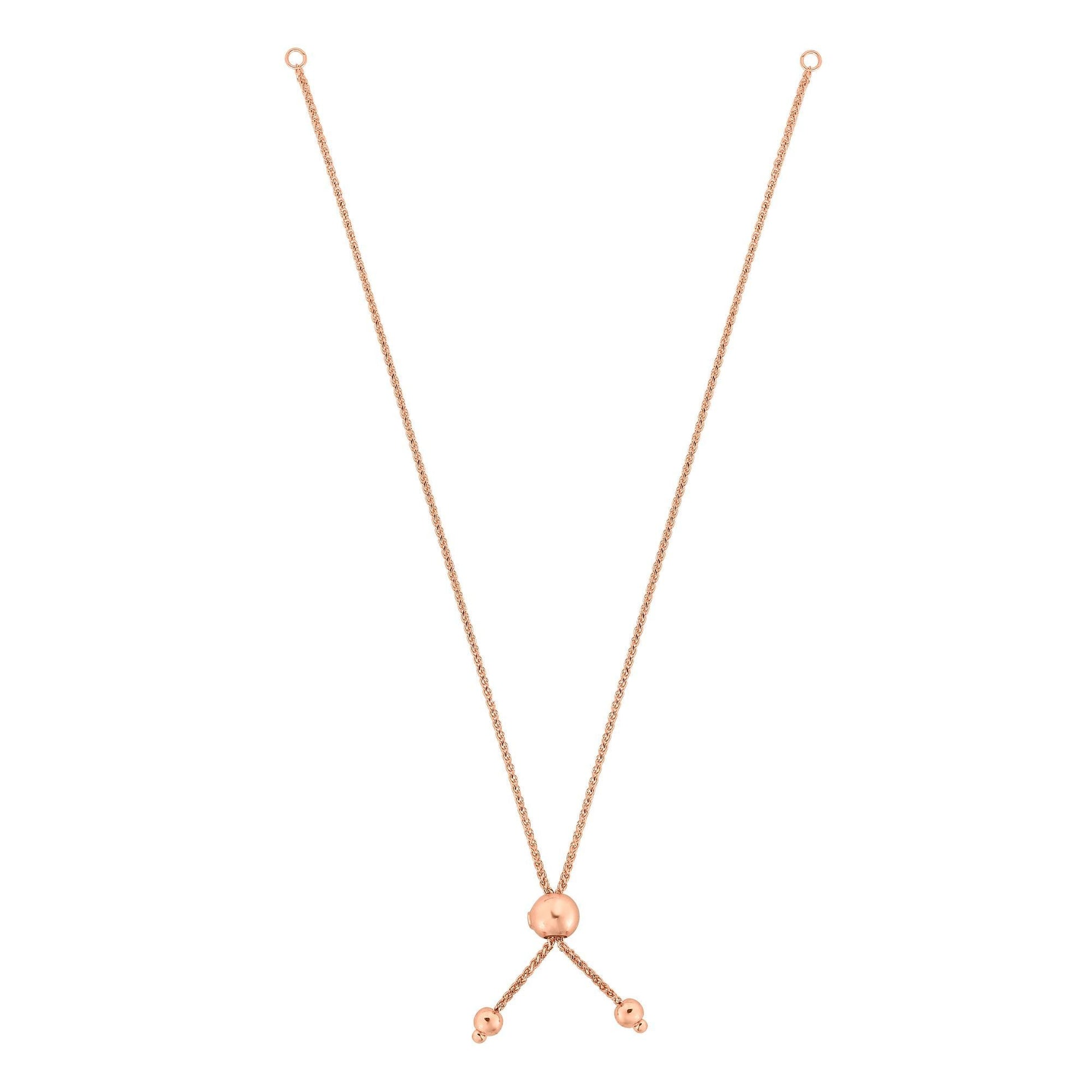 Royal Chain 10K Gold Round Wheat Chain with Ball Slide Friendship Bracelet ZPBRC1096