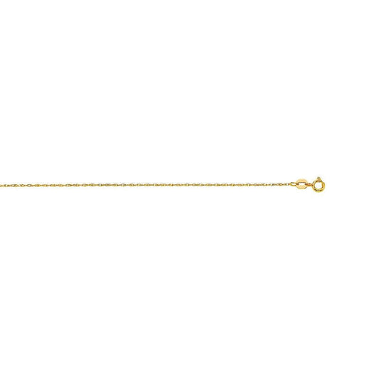 Royal Chain 10K Gold .80mm Machine Rope Chain Carded ZR416