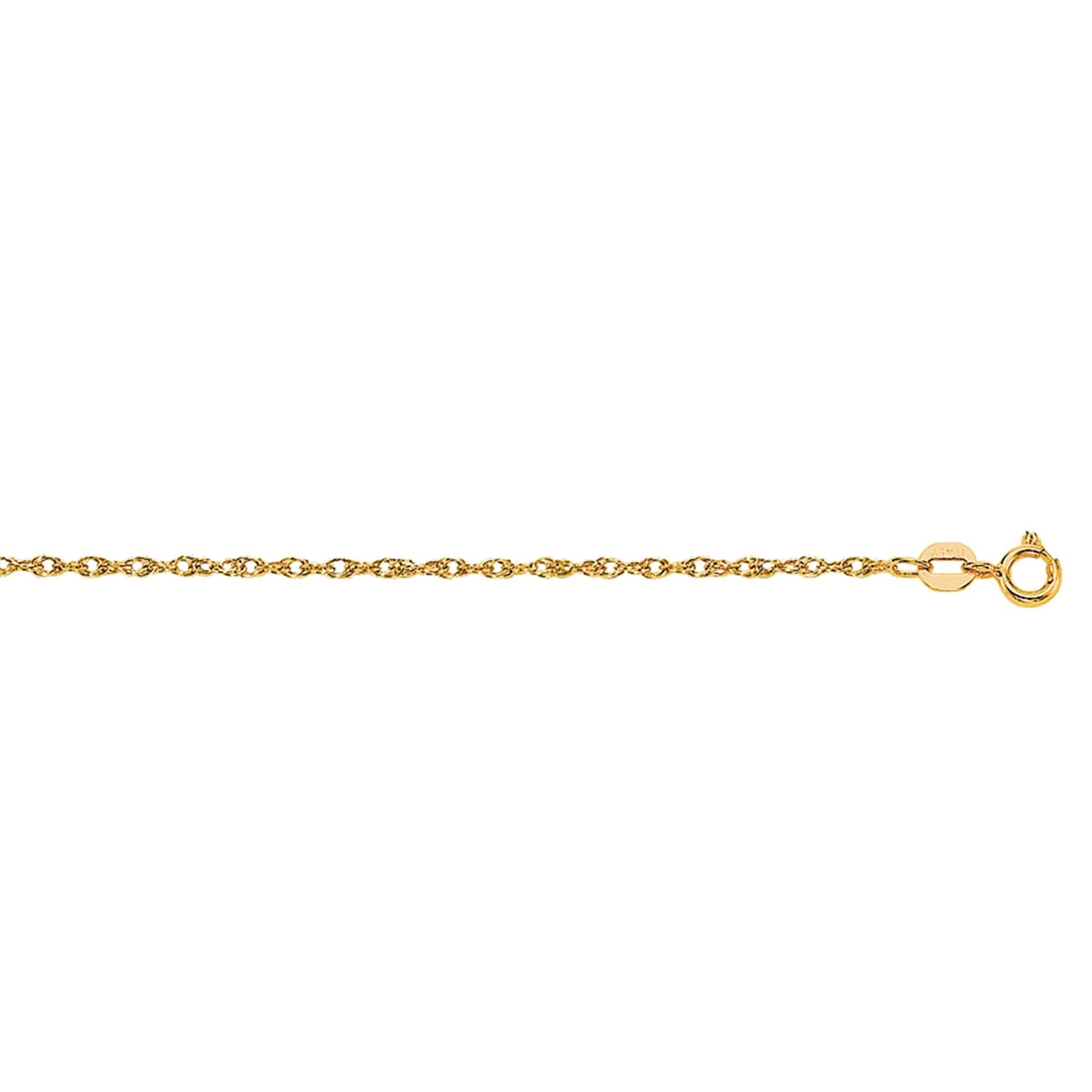Royal Chain 10K Gold .95mm Machine Rope Chain Carded ZR618