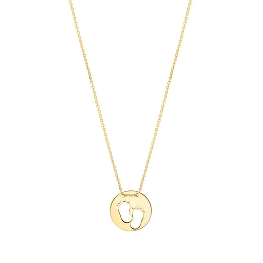 Royal Chain 10K Baby Footprints Necklace ZRC12023