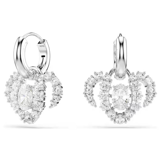 Chinese Zodiac drop earrings Mixed cuts, White, Rhodium plated