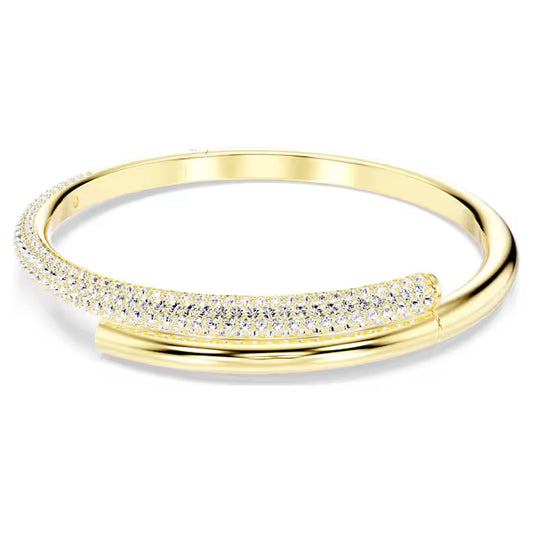 Dextera bangle, Magnetic closure, White, 18K gold finish