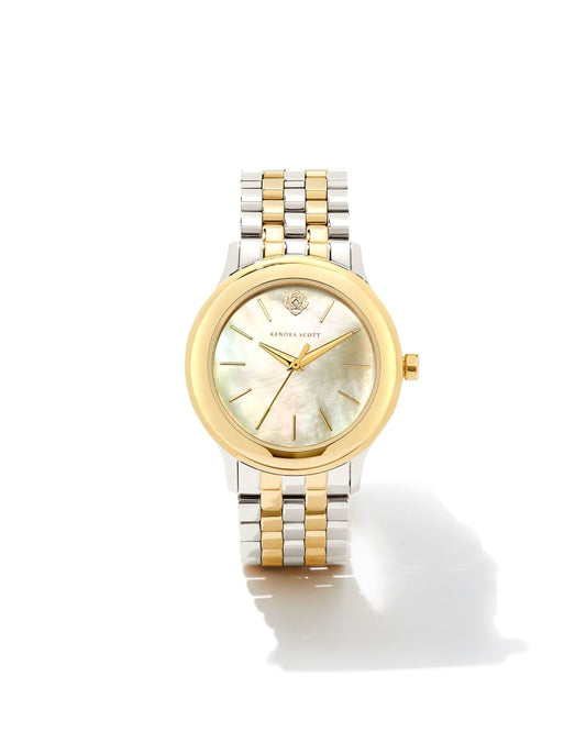 Alex Two Tone Stainless Steel 35mm Watch in Ivory Mother-of-Pearl 9608802821