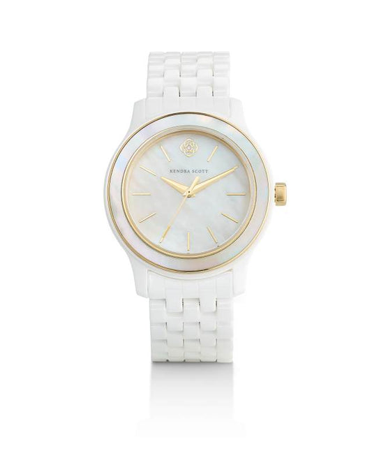 Alex Two Tone Stainless Steel 35mm Watch in White Ceramic 9608868834