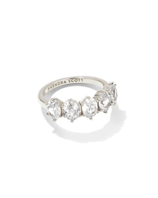 Cailin Silver Crystal Band Ring in White CZ 196088034805