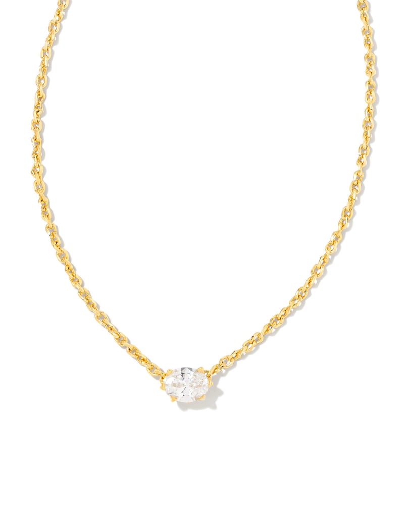 Cailin Gold Pendant Necklace in White CZ